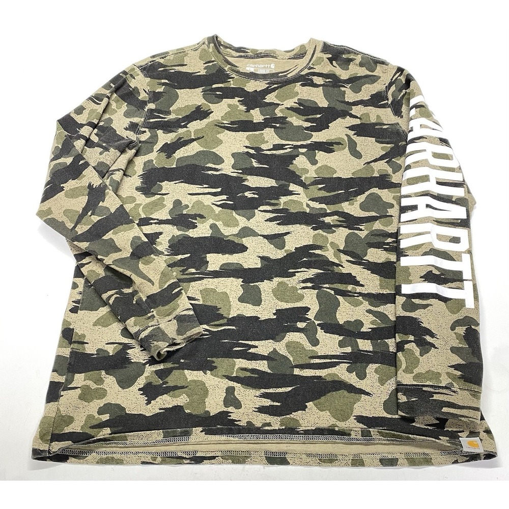 Carhartt YOUTH Size L Camo Long Sleeve T-Shirt Loose Fit 105081